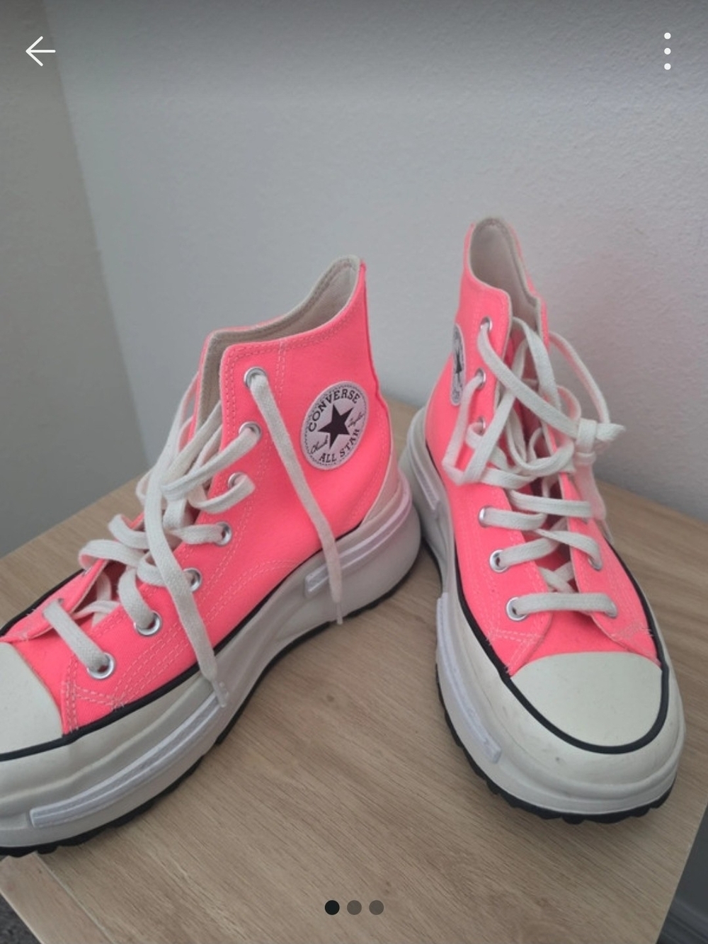 Converse Neon Pink Platform Chuck Taylor High Top Sneakers